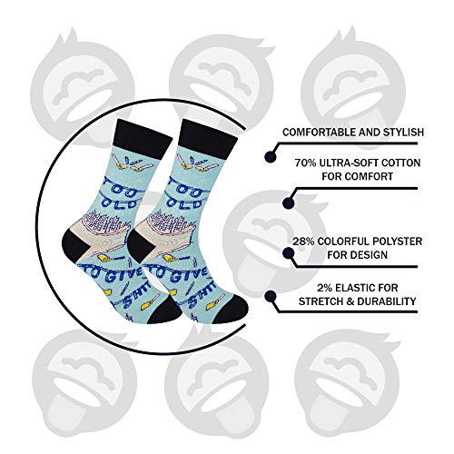 FUNATIC Socks with Funny and Profane Sayings, Sarcastic Gift for Men Women - color: Too Old to Give a Shit