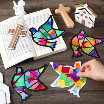Sinload 24 Pcs Dove Crafts Religious Sunday School Dove Tissue Paper Kit - style: Dove