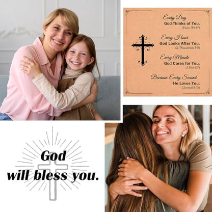 Religious Cross Bracelet for Women Girls, Christian Gifts - color: Every day God thinks of you