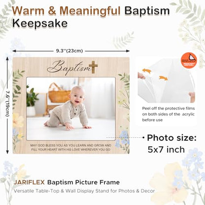 Baptism Picture Frame, Baptism Gifts for Boys Girls with Keepsake Gift Box - color: Floral Blessing 5x7