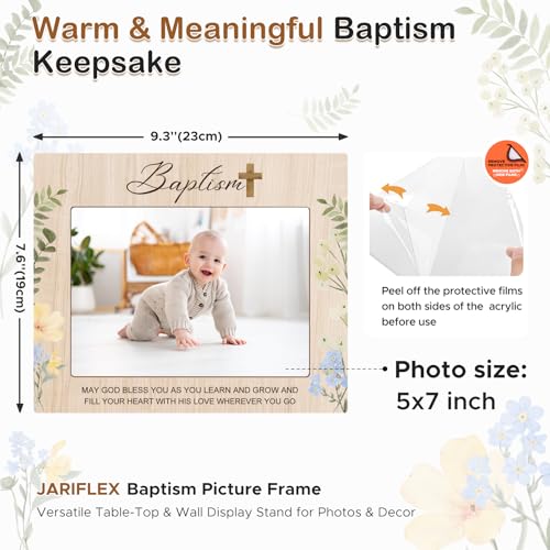 Baptism Picture Frame, Baptism Gifts for Boys Girls with Keepsake Gift Box - color: Floral Blessing 5x7