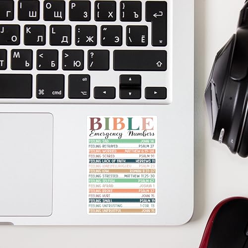(3Pcs) Bible Emergency Numbers Christian Sticker Inspirational Quotes Bible Verse Jesus Vinyl Decal Stickers for Tumbler Laptop Kindle Water Bottles Book Phone Tablet- Size 3x2