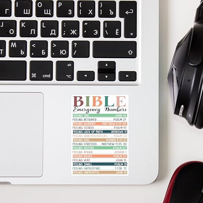 (3Pcs) Bible Emergency Numbers Christian Sticker Inspirational Quotes Bible Verse Jesus Vinyl Decal Stickers for Tumbler Laptop Kindle Water Bottles Book Phone Tablet- Size 3x2