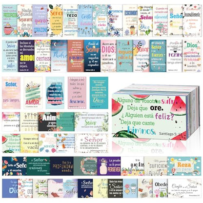 240 Pcs Bible Verse Cards in Spanish Prayer Greeting Card Cartoon - style: Cartoon