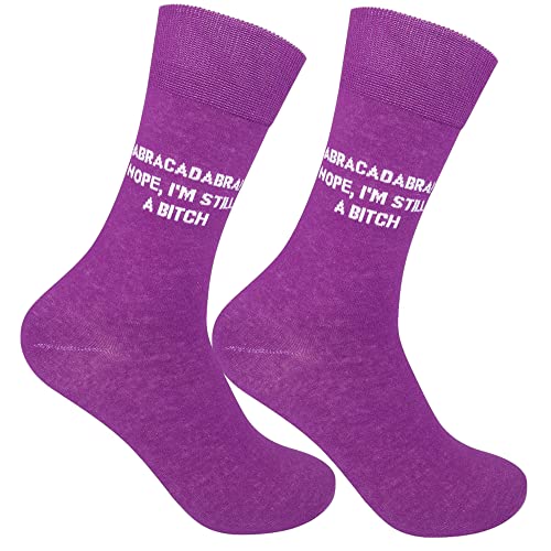 FUNATIC Socks with Funny and Profane Sayings, Sarcastic Gift for Men Women - color: Abracadabra!