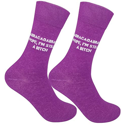 FUNATIC Socks with Funny and Profane Sayings, Sarcastic Gift for Men Women - color: Abracadabra!