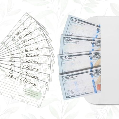 Eaasty 200 Pcs Church Offering Envelopes Bill Size Donation,Leaves Style - style: Leaves Style
