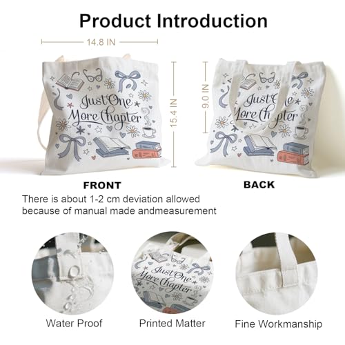 Book Canvas Bag, Read Tote Bag, Inspirational Canvas Bag. - color: White Read Inspirational-02