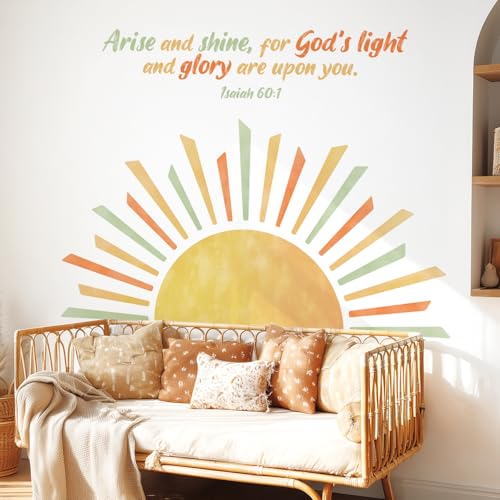 DECOWALL Boho Sun Bible Verse Wall Stickers Decals - Isaiah 60:1 (SG2-2523)