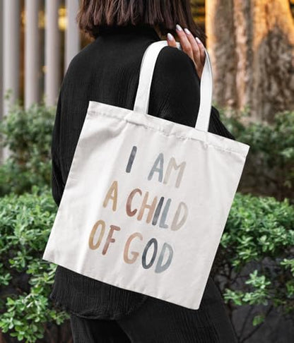 Christian Bible Inspirational Tote Bag for Church Baptism - color: Child of God