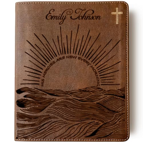 sinfinate Personalized NIV Journaling Bible with Custom Name Engraving, Christian Gift for Men, Women(Sunrise Hope)