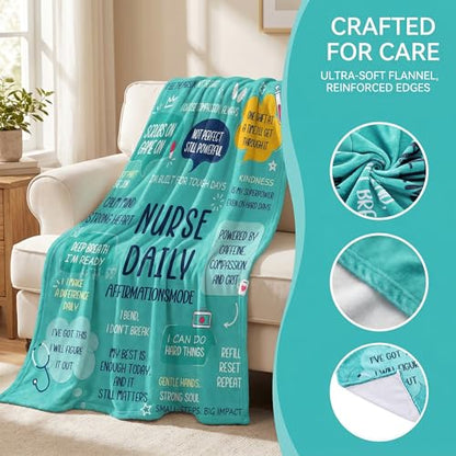 Nurse Gifts for Women Men, Soft Blanket Throw for Registered Nurses RN LPN Nursing Student Graduation，Nurse Week Birthday Appreciation Retirement Gift,Blanket for Bed Couch Travel - color: Nurse