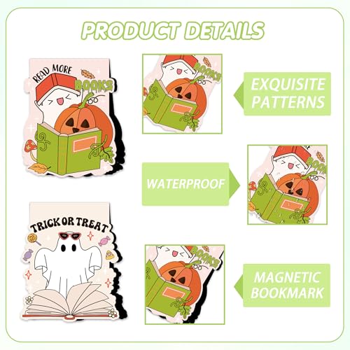 Cute Ghost Magnetic Bookmarks, Halloween Book Marks for Fall Reading - style: Halloween cute ghost
