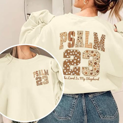 BeWithYou Christian Sweatshirts for Women Psalm 23 Sweatshirt Jesus Faith Long Sleeve Shirt Bible Verse Graphic Pullover Tops - color: Apricot, size: XX-Large