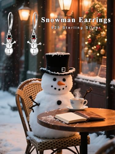 Dorunmo 925 Sterling Silver Dangle Drop Earrings for Women Holiday Earrings Hypoallergenic Halloween Christmas Jewelry Festival Gifts for Women - style: Christmas-Snowman-01