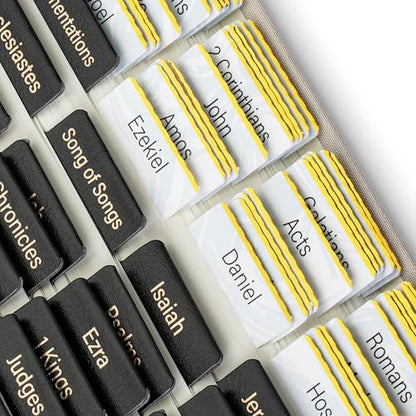 Mr. Pen- Catholic Leather Bible Tabs, 160 Tabs - color: Black Leather, White Paper