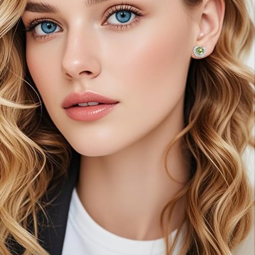 Angle Wing Earrings Sterling Silver Birthstone Stud Jewelry Birthday Gifts for Women Wife Friends Daughter Granddaughter - style: Angle wing earrings-olive green birthstone