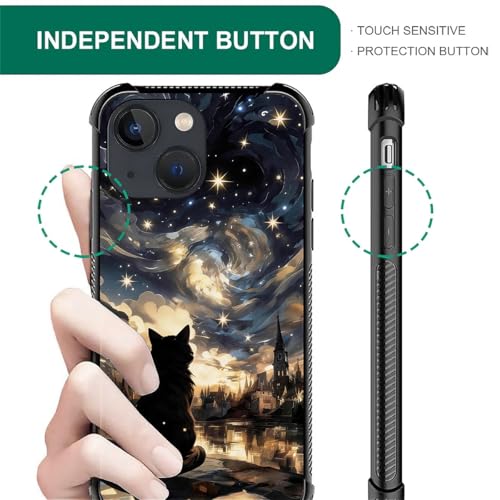 for iPhone 15 Plus Case | Classic Slim Cover Design | Black Cat Stars - color: Black Cat Stars, size: iPhone 15 Plus