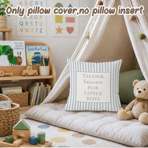 Boys Nursery Pillow Covers 18x18,Thank Heaven for Little Boys - color: Boys