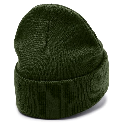 Christian Jesus Cross Beanie - Faith Winter Beanie Hats for Men Women - Religious Gifts for Christmas & New Years - color: Faith-white Cross/Olive Green
