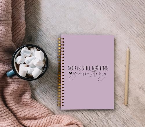 God is Still Writing Your Story Christian Notebook Journal - Christian Gifts for Women, Bible Journal Notebooks for Note Taking, Bible Journaling Notebook, Purple Spiral Notebook 5.5x8.3 - color: 7-Bible Purple-notebook