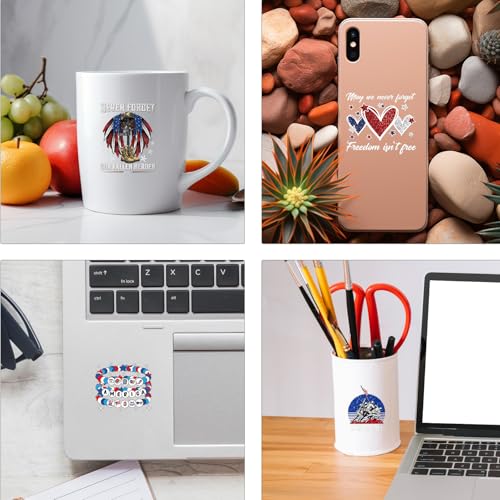 AFRITEE UV DTF Cup Wraps - 30 Sheets 4th of July Independence Day UV DTF Stickers for 16 oz Glass Tumbler, Vintage 250th American Waterproof Transfer Sticker Decals for DIY Water Bottle Coffee Mug - style: Vintage