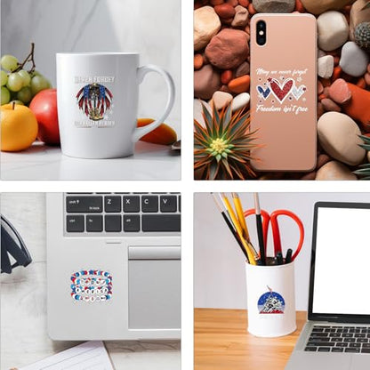 AFRITEE UV DTF Cup Wraps - 30 Sheets 4th of July Independence Day UV DTF Stickers for 16 oz Glass Tumbler, Vintage 250th American Waterproof Transfer Sticker Decals for DIY Water Bottle Coffee Mug - style: Vintage