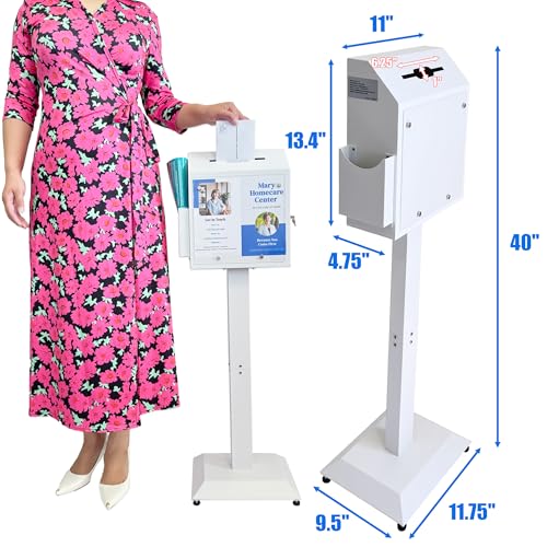 Floor Standing Suggestion & Offering Box with Locking Door - color: White