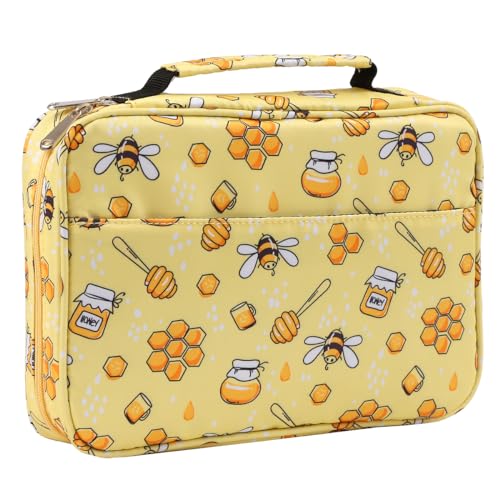 Bible Cover Carrying Book Case Church Bag Bible Protective with Handleand Zippered Back Pocket, Gift for Girls Women Mother Men Women Father Kids(Yellow)