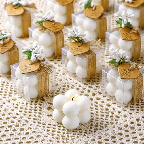 MTLEE 30 Sets Mini Bubble Candles Party Favors DIY Gift Set,White - color: White