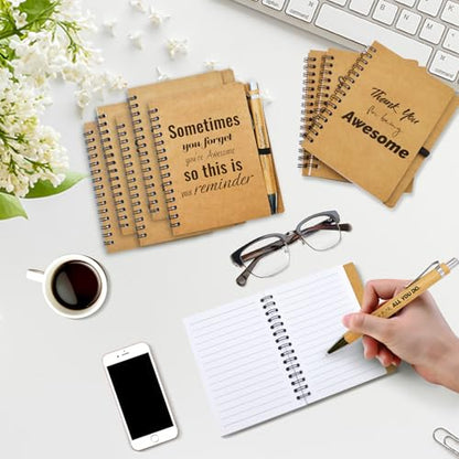 20 Pcs Employee Appreciation Gifts Bulk - 10 Sets of Inspirational Spiral Notebooks with Motivational Pens, Small Notepads for Coworkers,Office, Staff, Team, Volunteer, Nurse, Teachers, Thank You Gift