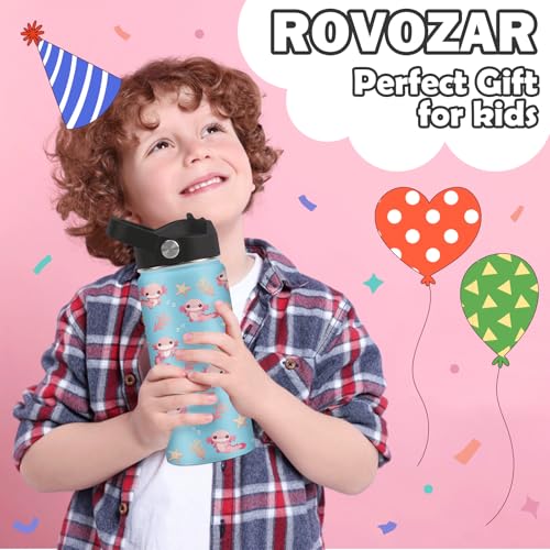Axolotl Water Bottle 16oz - Axolotl Stainless Steel Water Bottle with Straw - Cute Axolotls Insulated Cup for Girls Boys - Axolotls Kids Tumbler for School, Sports, Travel - color: Axolotl01, size: 16 Ounces