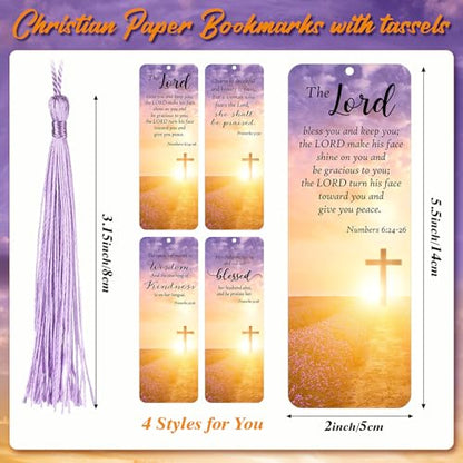 Chiisong 50 Sets Christian Bookmark for Women Bulk Religious Bible Verse Gift for Godmothers Day Christian Gift Inspirational Scripture Bookmarks with Tassel for Women Church Mom Mother