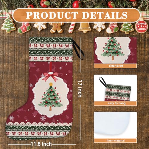 Coquette Red and Green Christmas Tree Stockings 16 Inch - color: Christmas19