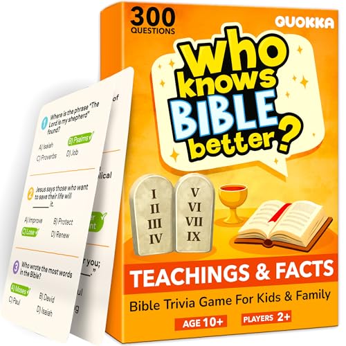 Who Knows Bible Better - Teachings and Facts Card Game, 300 Questions - color: Bible Teachings & Facts