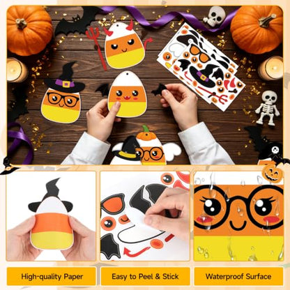PAIVSUN 24Pcs Halloween Craft Kit for Kids, DIY Candy Corn Stickers (Cute) - style: Candy Corn Cute