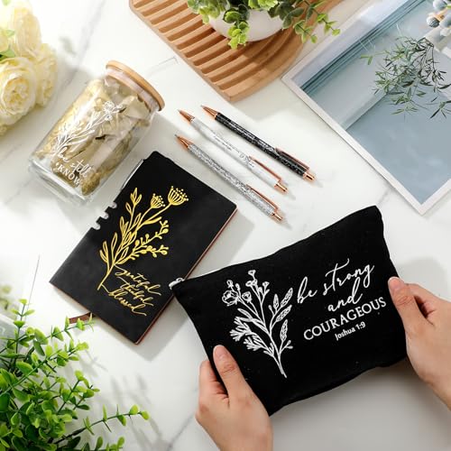 Funnymoom 6 Pcs Pastor Gift Set Tumbler Journal Pens Black - color: Black, size: Be Still