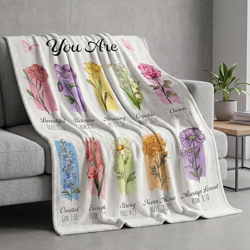 WRAPIX Christian Gifts for Women Faith - Soft Fleece Throw Blanket 50x60 in - color: White - Chosen Seed, size: 50x60 inches