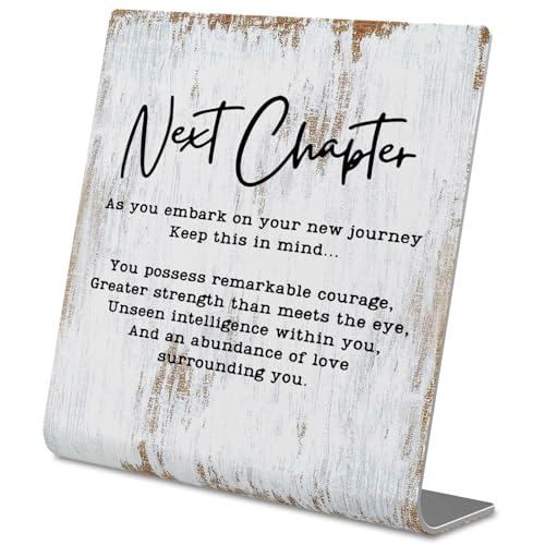 TRCENDE Next Chapter Gift For Coworker & Mentor, Retirement Farewell Gift For Teacher, Home Office Metal Sign Plaque XLk223 - style: Next Chapter