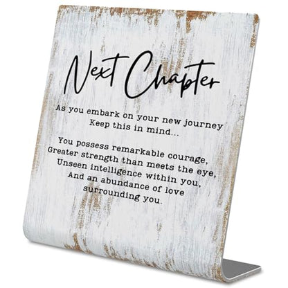 TRCENDE Next Chapter Gift For Coworker & Mentor, Retirement Farewell Gift For Teacher, Home Office Metal Sign Plaque XLk223 - style: Next Chapter