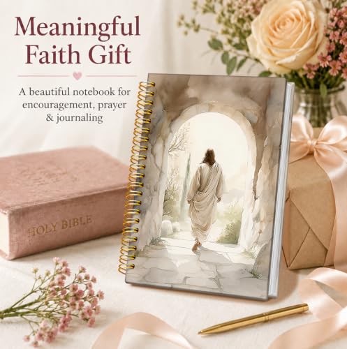 Jesus Christian Notebook, Christian Gifts for Women Men - color: Jesus Resurrection Empty Tomb Notebook