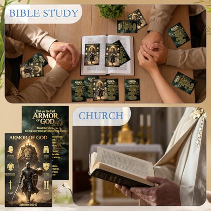 Gospel Tract Card Plan of Salvation 240 Pcs Armor of God Cards Pocket Holy Postcards Christian Scripture Knight Gospel Tracts Bookmark Gifts for Women Men Party Sunday School Church - color: Armor of God