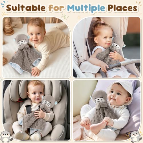 Loveys for Babies, Gray Prayer Otter Baby Security Blankets - color: Gray Otter