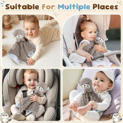 Loveys for Babies, Gray Prayer Otter Baby Security Blankets - color: Gray Otter
