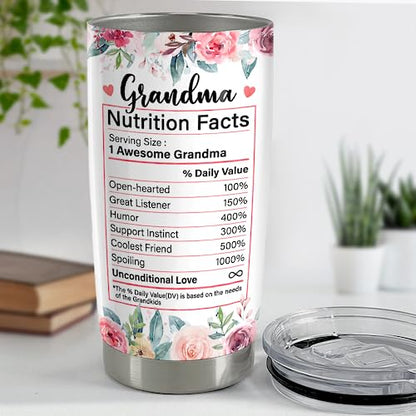 SANDJEST Grandma Tumbler 20oz Stainless Steel Insulated Tumblers Coffee Travel Mug, Grandma Gifts for Mothers Day, Birthday, Christmas - color: Grandma