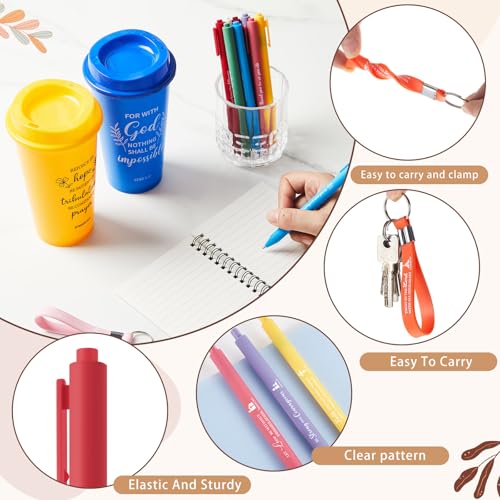 Skylety 12 Set Christian Gifts Bulk Scripture Cup Set, Classic Color - color: Classic Color