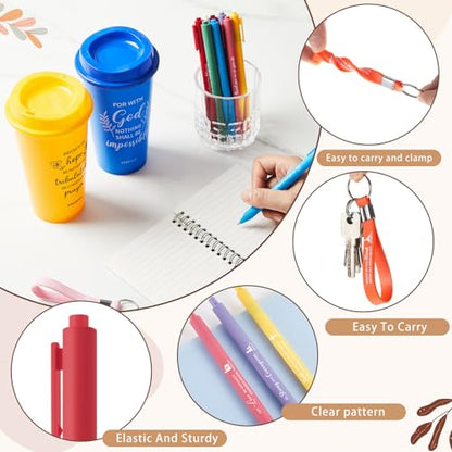 Skylety 12 Set Christian Gifts Bulk Scripture Cup Set, Classic Color - color: Classic Color