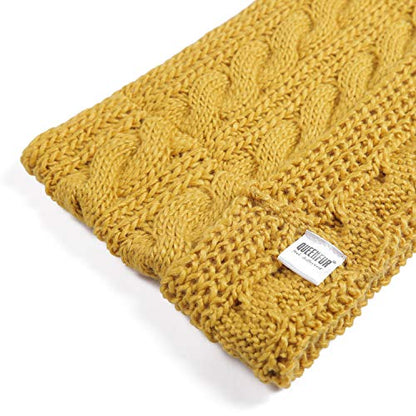 Winter Women Thick Cable Knit Ribbed Infinity Circle Loop Scarf - color: 01- Dark Grey