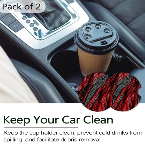 3.5 Inch Car Coasters for Cup Holders - Red Wood Grain - color: Red Wood Grain, size: 3.5 inch