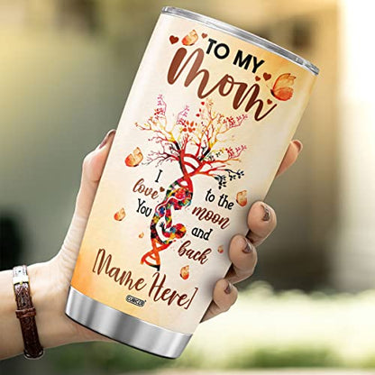 CUBICER Personalized Coffee Tumbler Tree Heart Customized Name Travel Mug Oz Birthday Gifts For Mom Women Stainless Steel Cups Insulated Tumblers Motivational Sayings Mothers Day - color: Mom And Tree